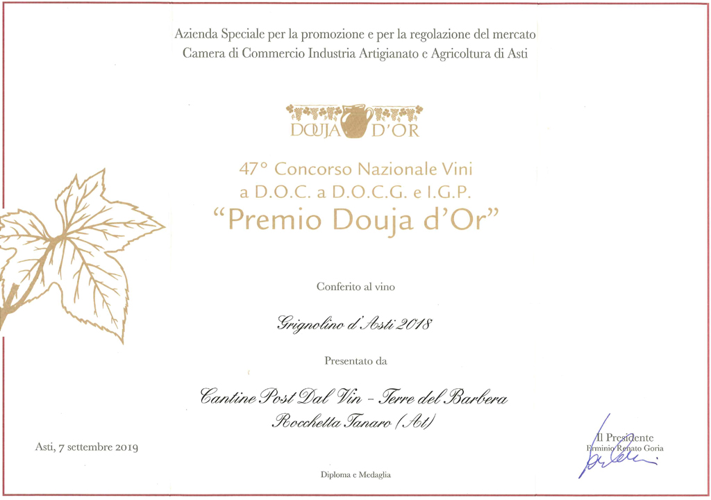Premio 47° Douja d'Or - Grignolino d'Asti 2018
