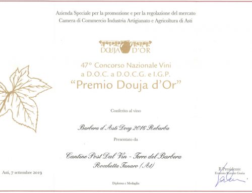 I vini Post dal Vin premiati alla  47° Douja d’Or